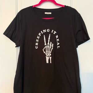 Maurices Black Top with White Detail